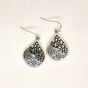 New Boho Silver Tone Earrings Fashion Jewelry Teardrop Filigree Boho Gypsy